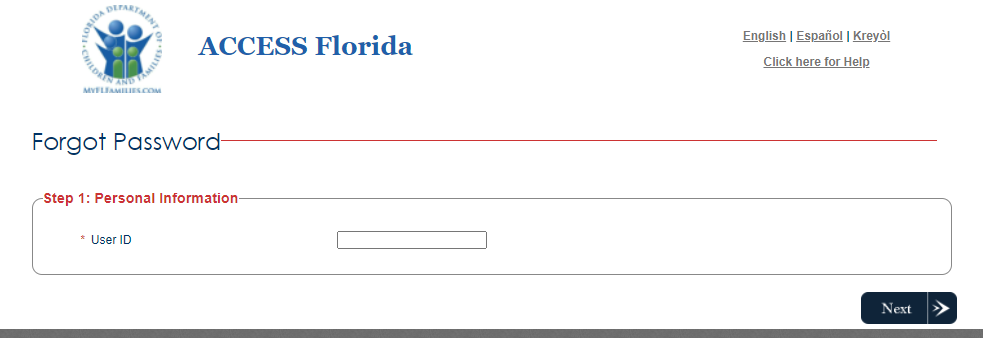 MyAccess Florida Account Login Password Reset
