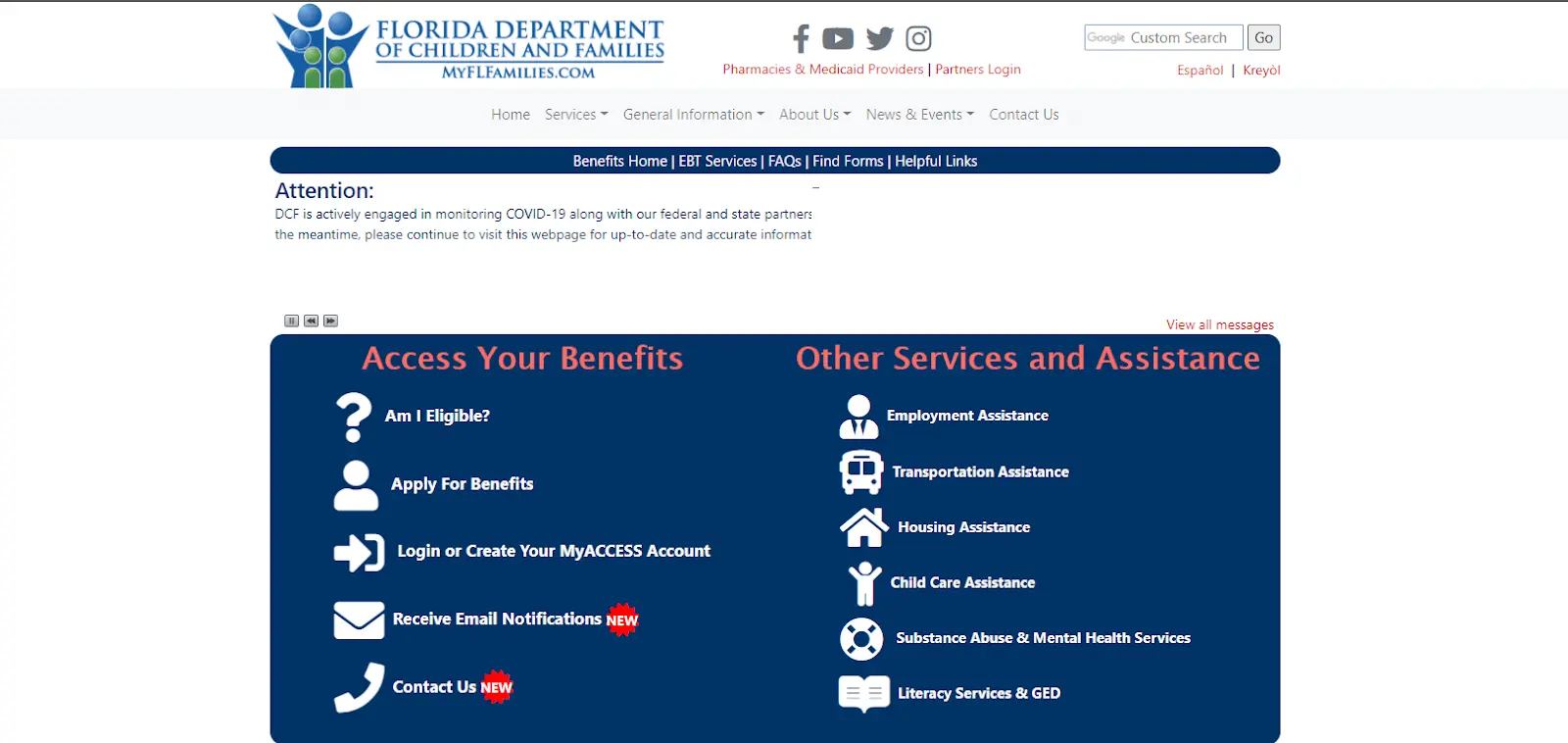 Access Florida Assistance Benefits
