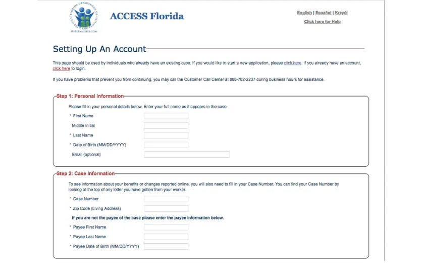 My Florida Access Account Setup